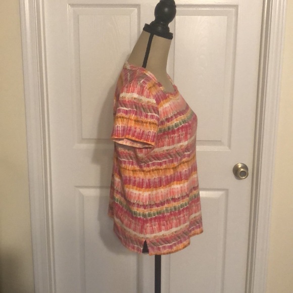 Kim Rogers Multicolored Striped T-Shirt Size Large - Picture 4 of 11